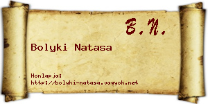 Bolyki Natasa névjegykártya